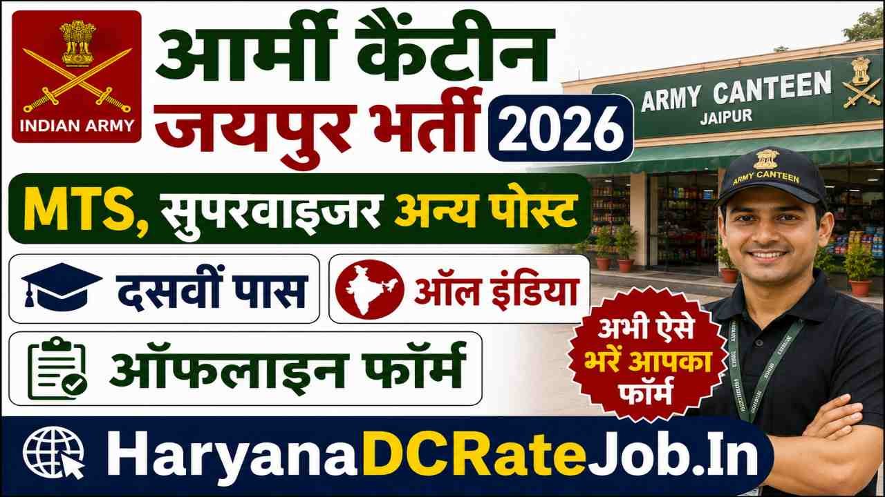 Army Canteen Jaipur Vacancy 2026