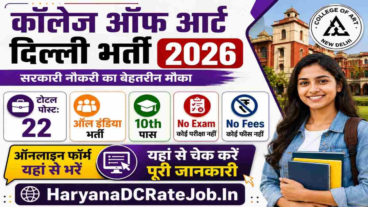 College of Art Delhi Vacancy 2026
