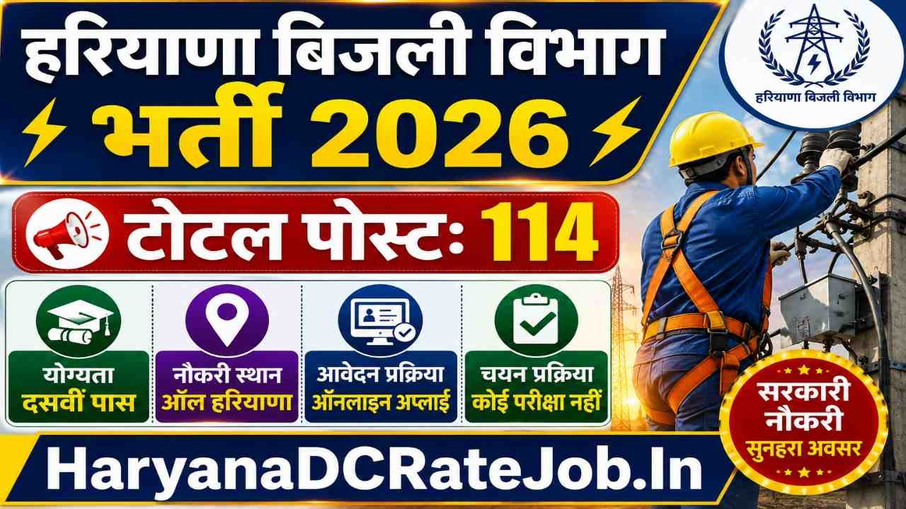Haryana Bijli Vibhag Vacancy 2026