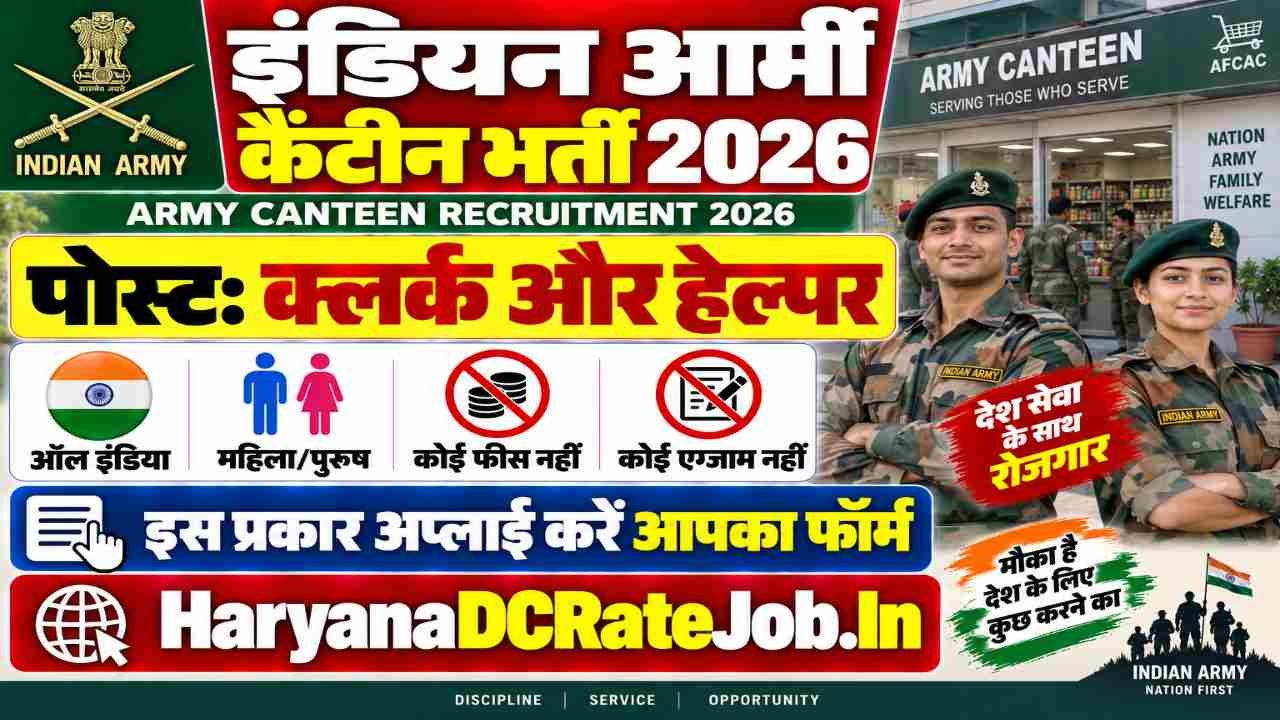 Army Canteen Srinagar Vacancy 2026