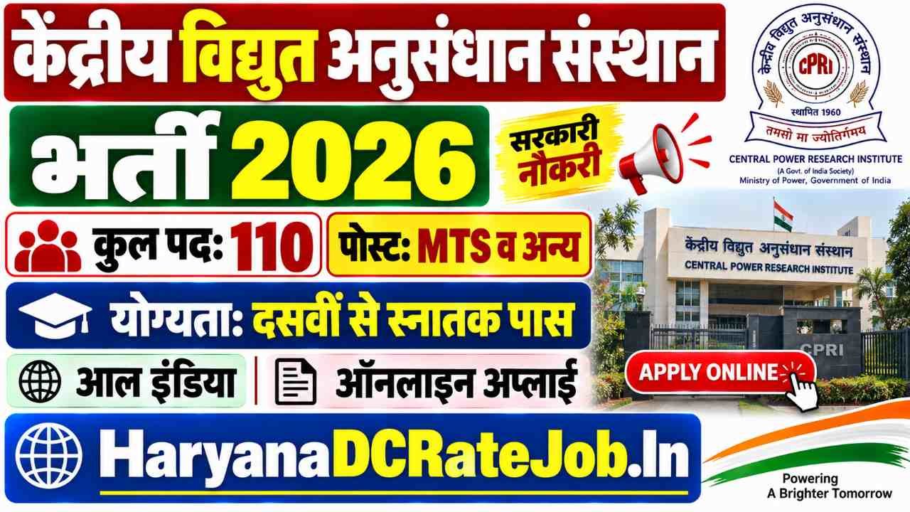 CPRI Vacancy 2026