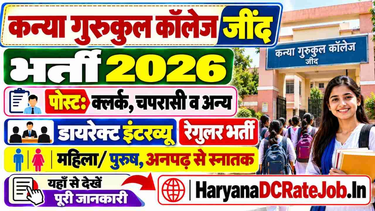 Kanya Gurukul College Jind Vacancy 2026