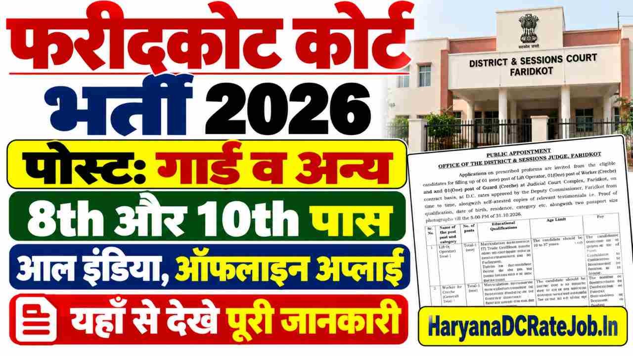 Faridkot Court Vacancy 2026