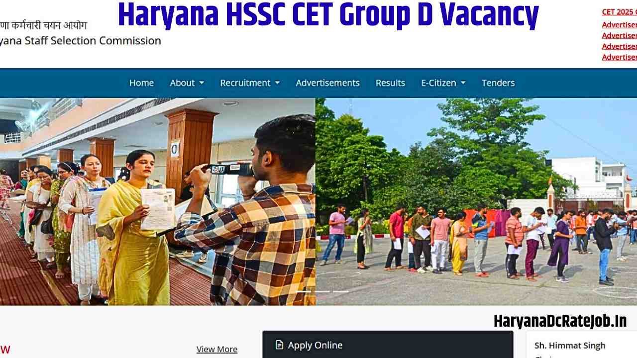 Haryana HSSC CET Group D Vacancy 2026