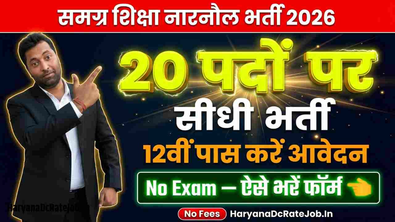 Samagra Shiksha Narnaul Vacancy 2026