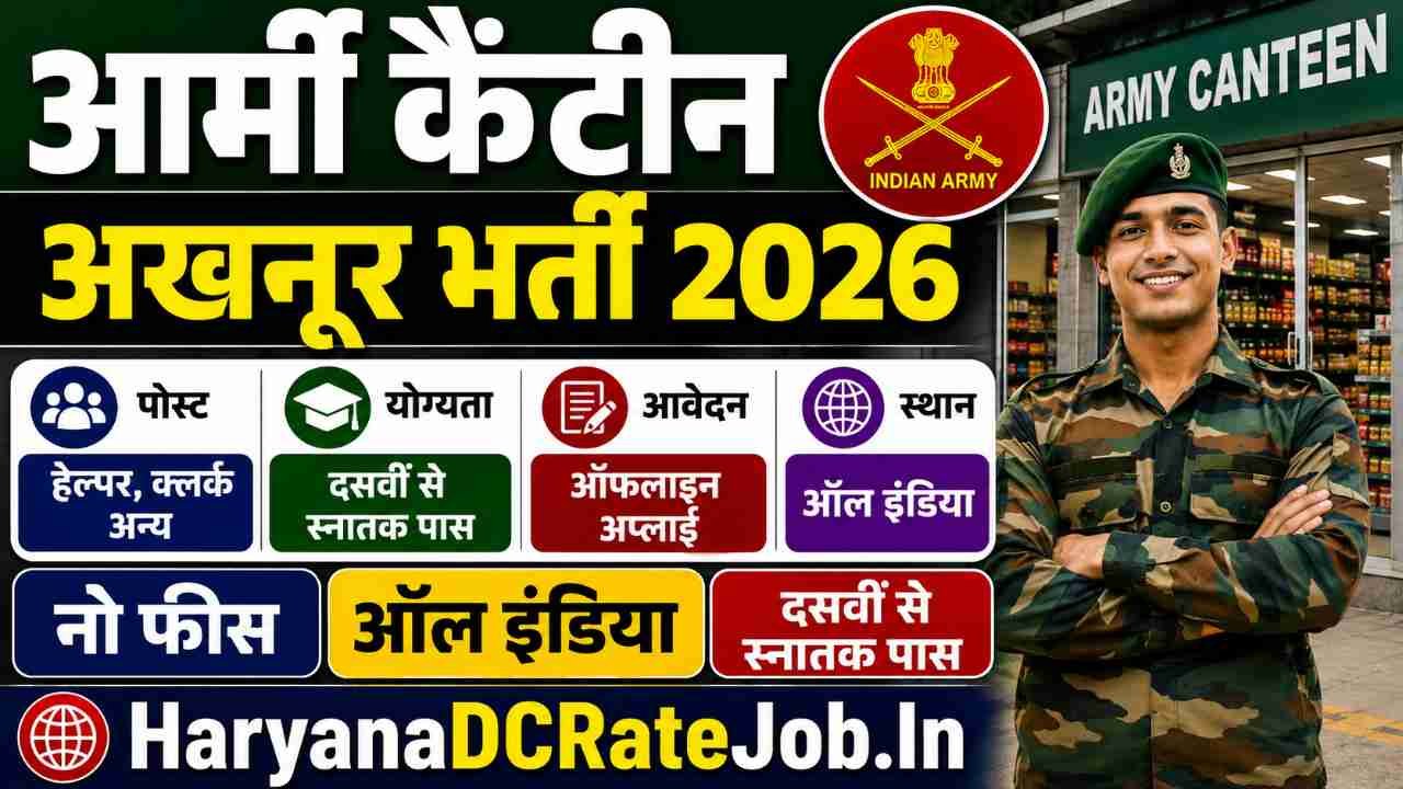 Army Canteen Akhnoor Vacancy 2026