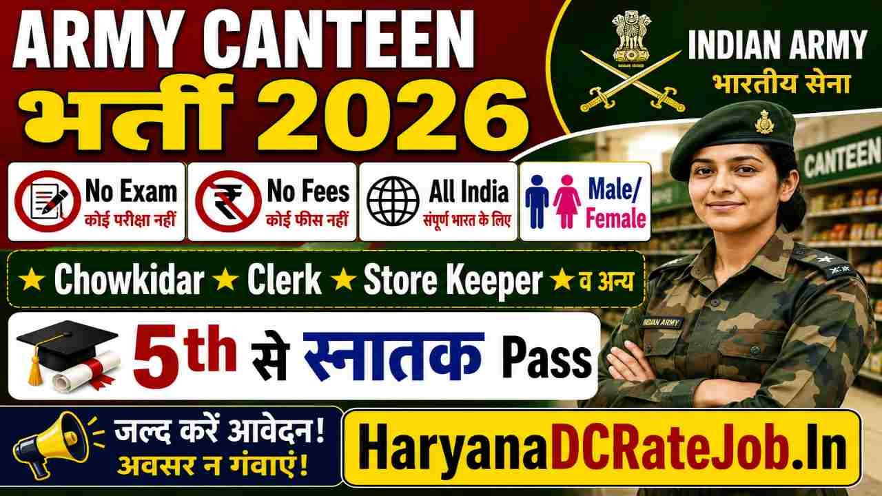 Army Canteen Nainital Vacancy 2026