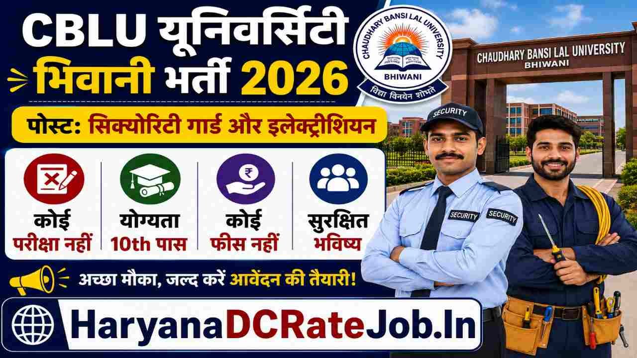 CBLU University Bhiwani Vacancy 2026