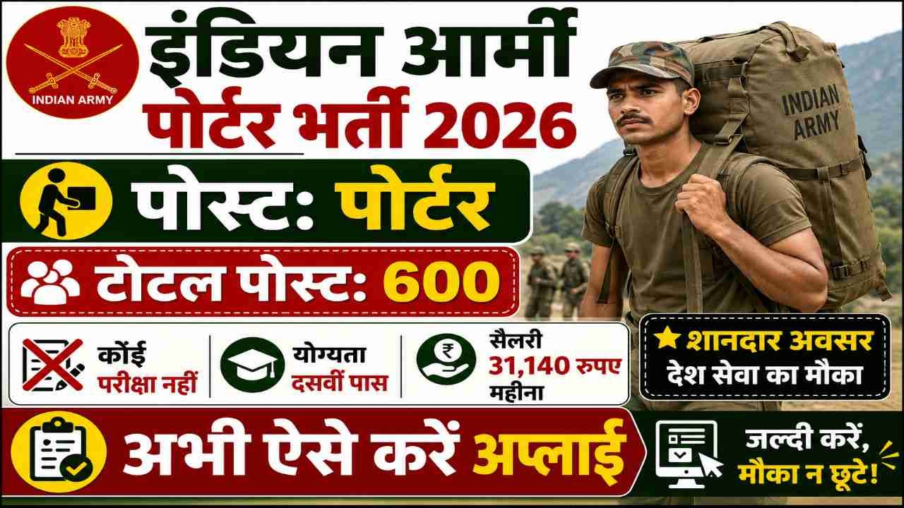 Indian Army Jammu Porter Vacancy 2026