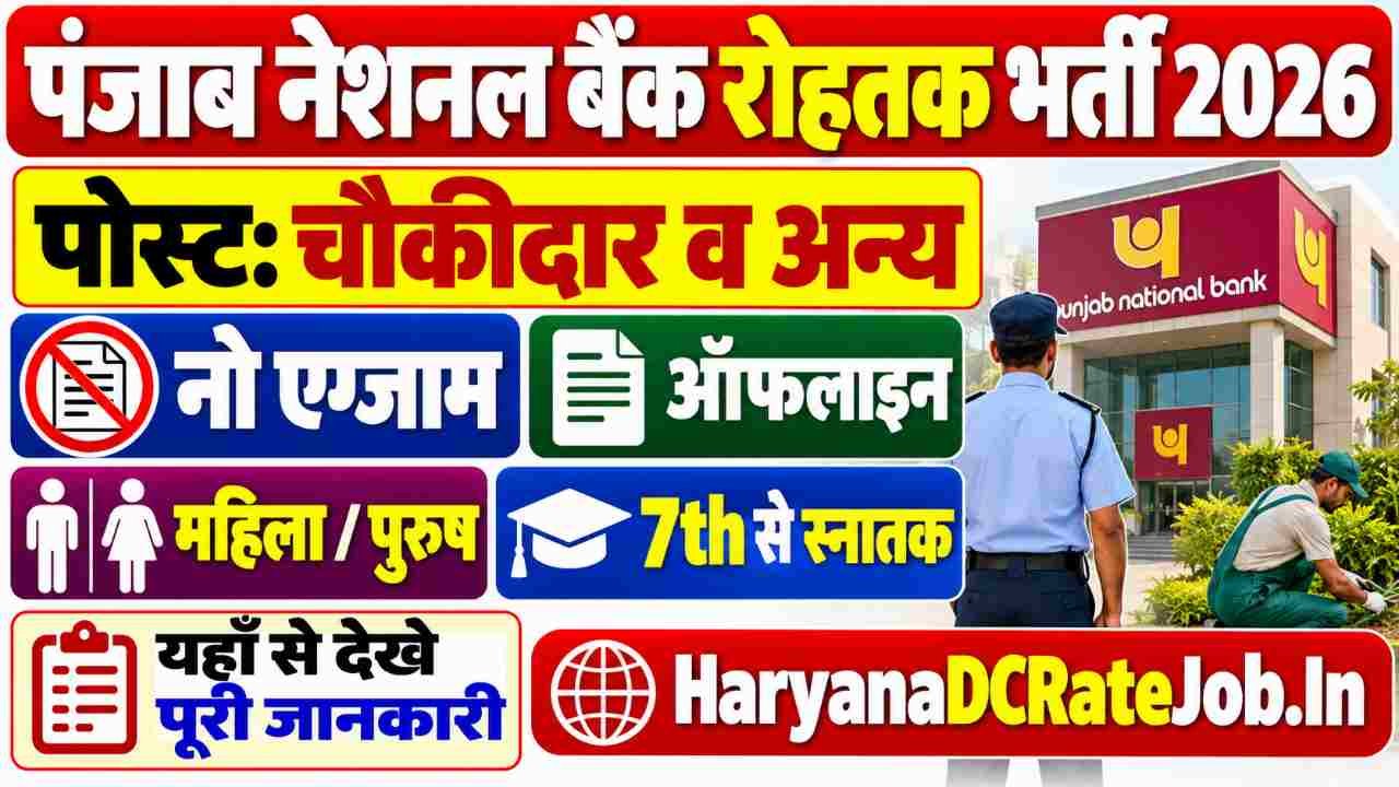 PNB Bank Rohtak Vacancy 2026